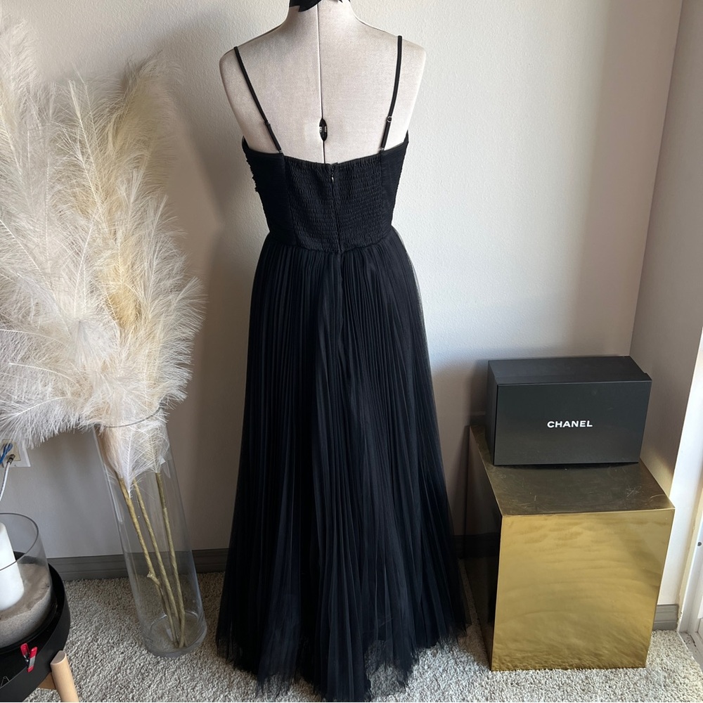 NWT Lucy Paris Black Tulle Maxi Dress Gown - Picture 4 of 12